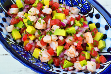 エビのセビーチェ（海老のセビーチェ）（セビチェ, セビッチェ）メキシコ料理 　Mexican shrimp ceviche（Mexican shrimp cebiche, Ceviche de camarón, Cebiche de camarón)