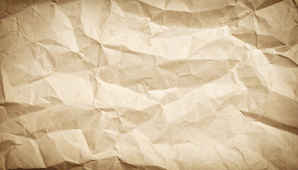 Obraz premium Crumpled antique manuscript paper with uneven texture and aged folds creates vintage feel, perfect for artistic projects
