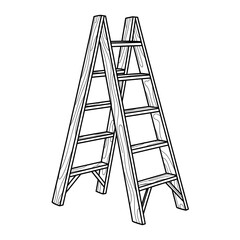 ladder vector illustration coloring page line art