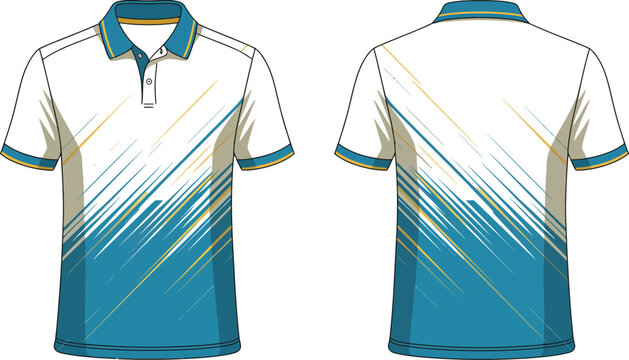 Customizable polo shirt design template vector mockup for sports team apparel and fashion brand collection