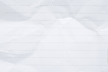Blank crumpled lined notebook paper texture background