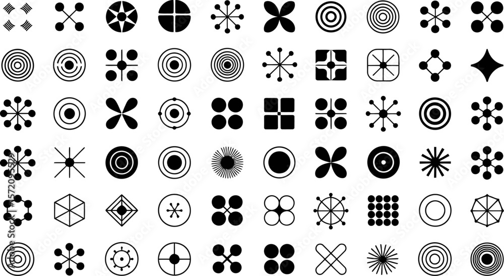 Poster geometric shapes vector pack abstract design elements collection minimal icons set for graphic desig