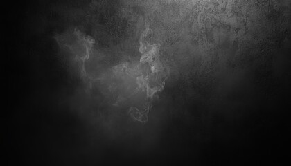 Dark grey rough wall texture background with faint smoke, spooky Halloween concept.
