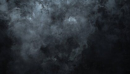 Dark grey rough wall texture background with faint smoke, spooky Halloween concept.