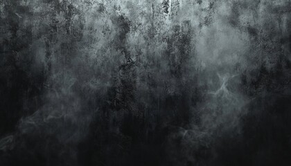 Dark grey rough wall texture background with faint smoke, spooky Halloween concept.