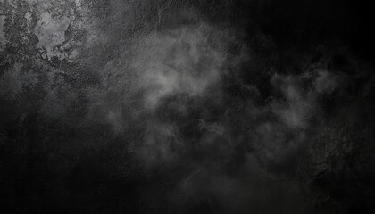 Dark grey rough wall texture background with faint smoke, spooky Halloween concept.