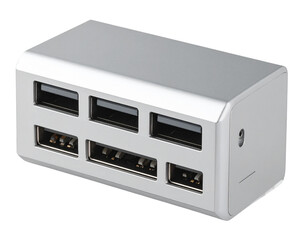 Obraz premium High Quality Compact USB-C Charging Hub with Multiple Ports, Isolated on a Transparent Background