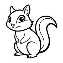 Chipmunk on white background