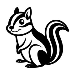 Chipmunk on white background