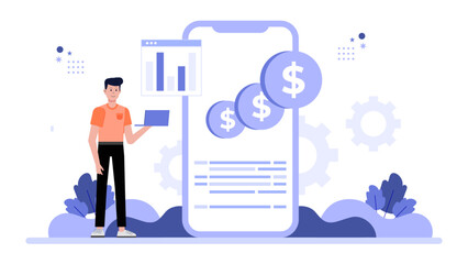 HR Lead Setting Up Remote Work Policies flat vector illustration