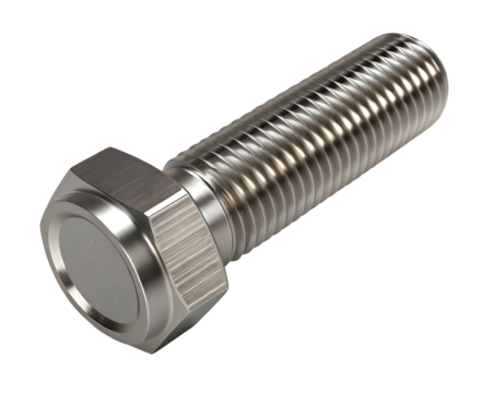 metallic hexagonal bolt close up