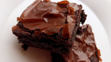 Unadorned Brownie Isolated for Food Mockups