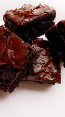 No Topping Fudgy Brownie with Copy Space