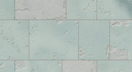 Weathered Plaster Panel Texture, Distressed Turquoise Concrete Bricks
