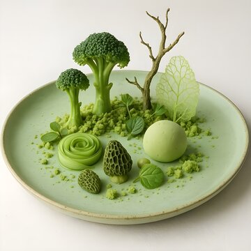 Forest-Themed Gastronomy: Broccoli Trees & Edible Landscape