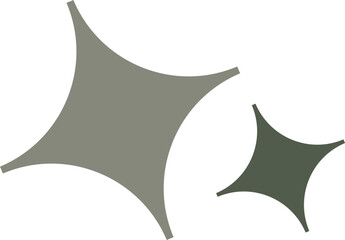 Two tilted curved diamond shapes