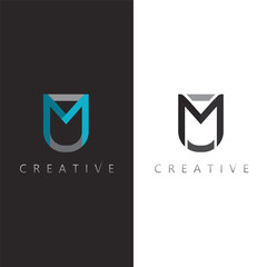 Abstract M Shape Logo Template in Flat Vector Design for Business
