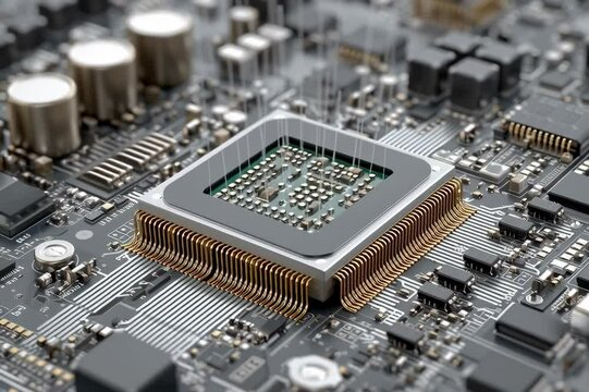 Computer chip technology motherboard circuit board electronics engineering cpu processor