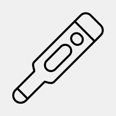 Icon thermometer. Medical elements. Icon in line style.