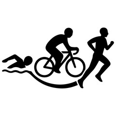 Triathlon icon in transparent background