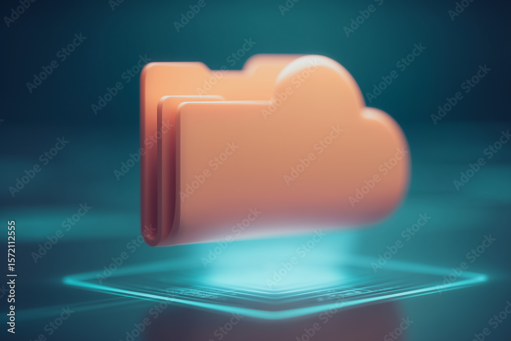 Poster cloud data security: an illuminating visualization of cloud storage, showcasing the essence of secur
