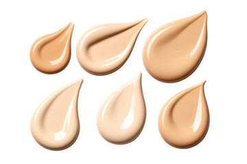 Isolated liquid foundation and smudge smear on white background.