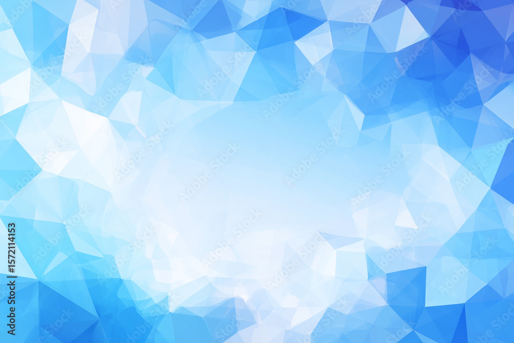 Poster Overlapping semi-transparent washi-style patterns, Vector abstract soft turquoise background.- AI-generated image