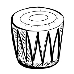 Simple vector illustration of a cylindrical drum with zigzag design on the surface