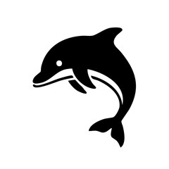 Fototapeta premium Dolphin Fish Black Glyph Icon (Color Changes Available in SVG)