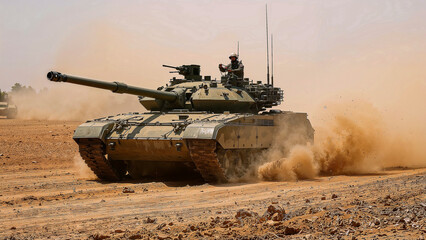 Tank's fury on the dusty battlefield