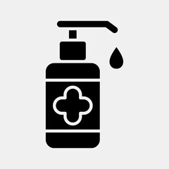 Icon hand sanitizer. Medical elements. Icon in glyph style.