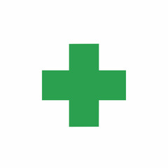 Fototapeta premium Positive Green Health Cross Icon