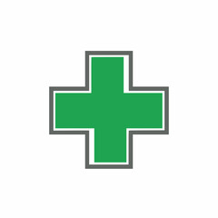 Obraz premium Green Colored Health Symbol Icon