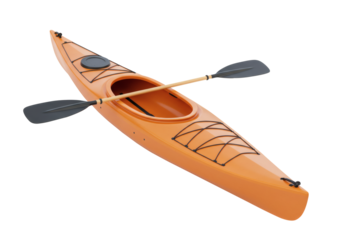 Orange Kayak Paddle Water Sport Outdoor Adventure Recreation Boat Fishing Touring