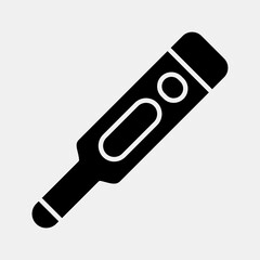 Icon thermometer. Medical elements. Icon in glyph style.