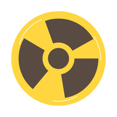 Radioactive Hazard Symbol Flat Illustration