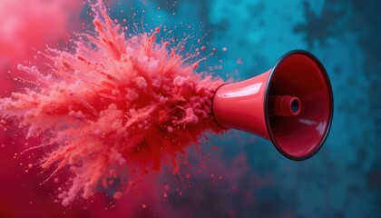 Red Megaphone and Pink Explosion: A Powerful Announcement