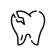 Crack tooth icon