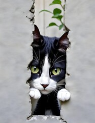 black and white cat