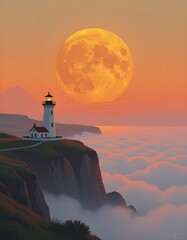 lighthouse at sunset