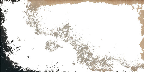 Abstract grunge background with a vintage ink splatter texture, framed by a dark, dirty border and space for your design