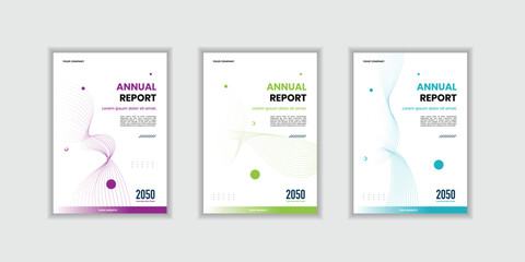 Professional annual report business template modern cover design
