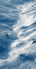 Obraz premium High-angle view of icy, mountainous terrain