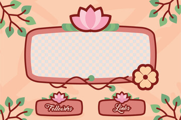 Cozy Twitch Overlay with Chat Box and Followers Panel – Nature-Inspired Streaming Graphics for girls Gamers