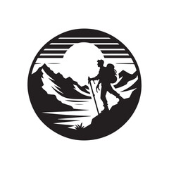 adventure vector silhouette clip art logo design illustration. travel design set collections.