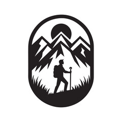 adventure vector silhouette clip art logo design illustration. travel design set collections.