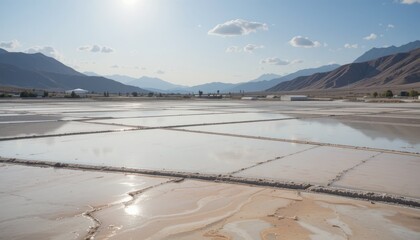 Serene Salt Flats Under a Sunny Sky