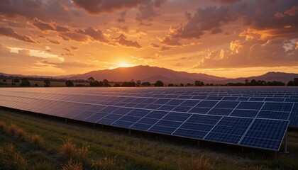 Sunset over Solar Panels