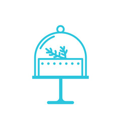 Cheescake Icon, Blue Icon on White