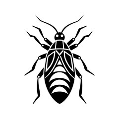 Stylized bug vector art insect icon entomology graphic vector illustration isolated on a white background